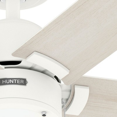 Hunter Fans 44" Erling Ceiling Fan Matte White 5-Blade Bleached Alder
