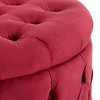 WestinTrends Round Velvet Tufted Storage Ottoman for Living Room Bedroom - 4 of 4