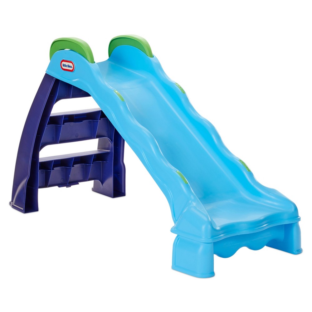 Little Tikes 2-in-1 Outdoor-Indoor Wet or Dry Slide Playground Slide with Folding For Easy Storage  Blue- For Kids Toddlers Boys Girls Ages 2 to 6 Year Old