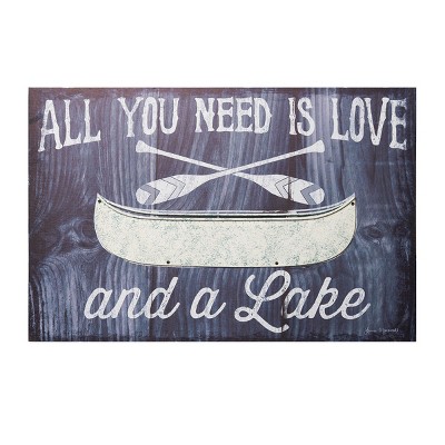 Beachcombers Love And A Lake Wall Art 15.75 x 23.62 x 1.57 Inches.