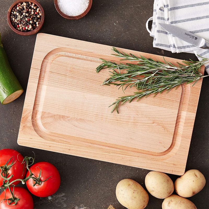 John Boos Small Chop-N-Slice Maple Wood Cutting Board for Kitchen, Reversible Edge Grain Square Butcher Boos Block, 2 of 7