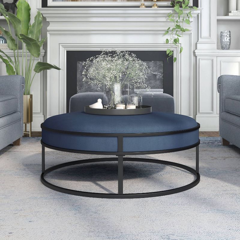 39.5" Greenbank Round Cushioned Ottoman - HOMES: Inside + Out, 3 of 8