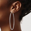 Black Bow Jewelry 2mm, Satin, Diamond Cut, XL Sterling Silver Hoops - 65mm (2 1/2 Inch) - 3 of 4