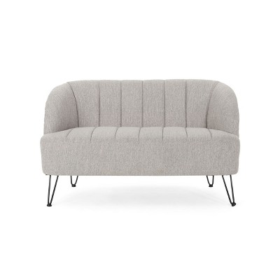 NicBex Small Modern Loveseat Sofa Upholstered Comfy Fabric 2 Seater Couch with Metal Legs for Living Room,Apartment