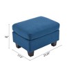 CAVINAS Plush Upholstered Ottoman Bench, Ottoman Foot Rest, Bedroom End Bench, Entryway Padded Footstool with Birch Wood Legs - 3 of 4