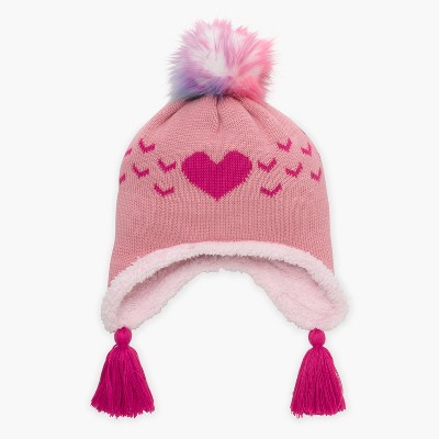 Turtle Fur Toddler Sophie Pom Earflap Beanie - Winter Hat with Ear Flaps