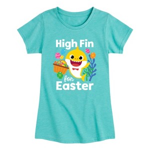 Girls' - Baby Shark - Easter Sharks Fitted Short Sleeve Graphic T-Shirt - 1 of 4