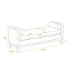 Boucle Upholstered Bench with 2 Bolster Pillows, Daybed Style Ottoman with Wood Legs for Bedroom or Living Room-Baofuwish - 4 of 4