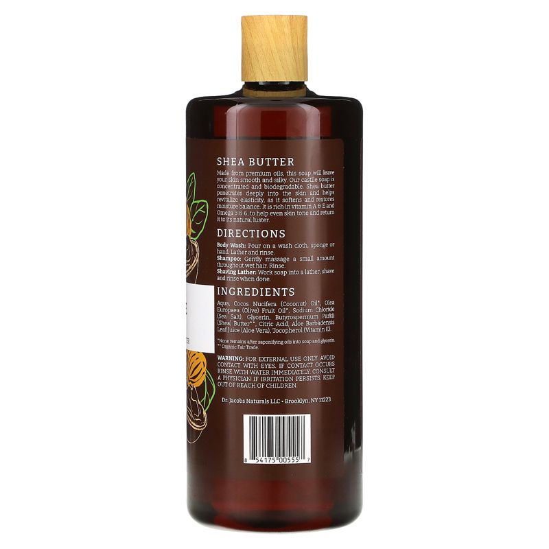 DR.JACOBS NATURALS All-Natural Castile Shea Butter Body Wash with Plant-Based Ingredients - Gentle and Effective - Sulfate-Free, Paraben-Free,, 2 of 3