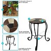 Sunnydaze Indoor/Outdoor Steel Frame Decorative Antique Ceramic Tile Top Side Table - 12" - 2 of 4