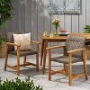GDFStudio Savannah Outdoor Acacia Wood and Wicker Dining Chairs (Set of 2) - 2 of 4