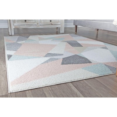 Milkshake Geometric 8' x 10' Gray Synthetic Area Rug