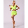 Allegra K Women's Bra and Underwear Sets, Ribbed Exercise Tank Bra High Waist Flatten Stomach Knickers - 4 of 4