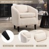 CAVINAS Corduroy Barrel Accent Chair with Curved Backrest and Pillows,Cozy Upholstered Living Room Chairs,Reading Chairs for Living Room - 4 of 4