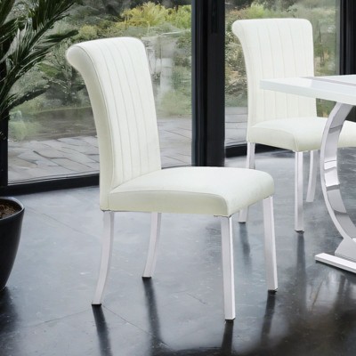 PAGED Dining Chairs Set of 2, Contemporary Comfy Dining Room Chairs with Channel Tufted Back, Kitchen Chairs for Dining Room