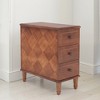 Lirago Brown Wood Nightstand Fully Assembled Narrow 3 Drawer Side Table 23.62x11.81x25.6 Solid Wood MDF Storage Furniture - 2 of 4