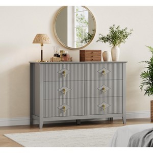 Dresser for Bedroom with 6 Drawers, 48" Wide Modern Chest of Drawers with Metal Handle - 1 of 4