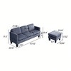 Mocamel L-Shaped Corduroy Sectional Sofa, Modern Luxury with Movable Ottoman for Living Room and Apartment,Off White - 2 of 4