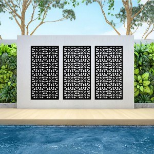 Dovelina Metal Outdoor Wall Sign Panels Decorative Screen - 3 Panels - 1 of 4