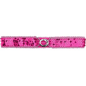 Allegra K Women's Stretchy Skinny Shinny Sequins Decor Elastic Dresses Waist Belts 64cm/25.19" One Piece - 1 of 4