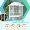 Bencmate Wrought Metal Bird Cage Feeder with Rolling Stand Perches Food Containers Doors Wheels,White (30.75"*29.5"*66.25") - 2 of 3