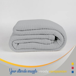 Color Sense 100% Cotton Warm & Cozy Super Soft Antimicrobial Matelasse Weave Blanket - 1 of 4