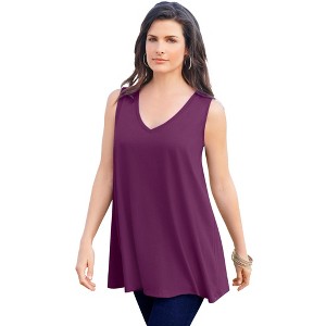 Roaman's Women's Plus Size Swing Ultimate Tank - 1 of 4