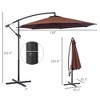 NicBex 10 Ft Cantilever Patio Umbrella,Large Offset Patio Umbrella,Hanging Umbrella Outdoor with Crank&Cross Base for Deck,Brown - 3 of 4