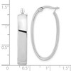 Black Bow Jewelry 6mm Polished 14k White Gold Oval Hoop Earrings, 32mm (1 1/4 Inch) - 4 of 4
