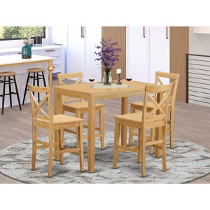 HomeStock Counter Height Dining Set-Pub Table And Counter Height Dining Chair, Oak - 1 of 3