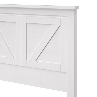 Gloss White Twin Size Farmhouse Wood Panel Headboard