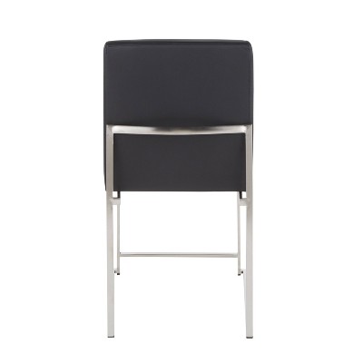 Fuji Contemporary High Back Faux Leather Dining Chair in Black