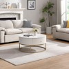 MDF, Metal, and Plastic Round Modern Coffee Table with Drawers, Sturdy Construction, and Easy Assembly - 2 of 4