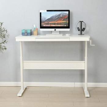48 x 24 InchesStanding Desk with Metal Drawer , Adjustable Height Stand up Desk, Sit Stand Home Office Desk, Ergonomic Workstation-The Pop Home