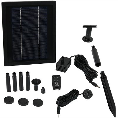 47-Inch Black Solar Powered Water Pump Kit with Remote Control