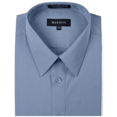 Marquis Men's Steel Blue Long Sleeve With Slim Fit Dress Shirt 14.5