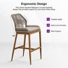 PURPLE LEAF Patio Sunbrella Bar Stools Set of 2 Handwoven Wicker Bar Height Stool Modern Aluminum Outdoor Wicker Barstools with Back and Cushion - 4 of 4