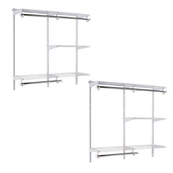 Rubbermaid Configurations Classic Closet Kit, White, 3-6 Ft., Wire Shelving  Kit with Expandable Shelving and Telescoping Rods, Custom Closet