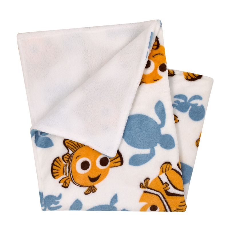 Disney Finding Nemo Orange, Teal, and White Sea Turtles Super Soft Cuddly Plush Baby Blanket, 3 of 5