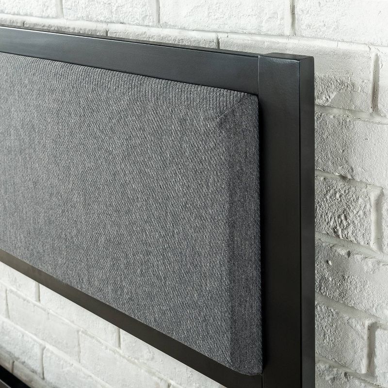 Korey Platform Metal Bed Frame with Upholstered Headboard Black - Zinus, 5 of 10