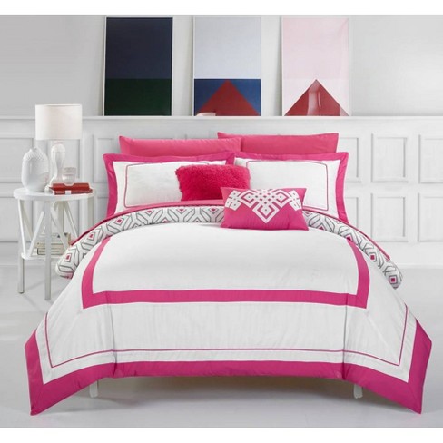 Chic Home Twin 7pc Alon Comforter Set Fuschia Target
