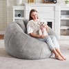 Itopfox Large Comfy Bean Bag Chair for Adults, Soft Faux Fur Sofa with Ergonomic Design, Perfect for Reading, Relaxing or Gaming in Grey - 2 of 4