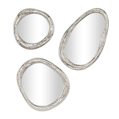 Aluminum Abstract Wall Mirror Set of 3 - Olivia & May