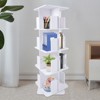 YIYIBYUS 360° Rotating Bookshelf 4 Tier Standing Bookcase Small Corner Bookcase White - 2 of 4