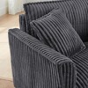 Corduroy Fabric Lazy Sofa Chair with Armrests, Soft Seat Cushion and Ergonomic Backrest for Living Room, Bedroom - 4 of 4