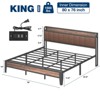 Lusimo Bed Frame King Upholstered Platform Bed with Storage Headboard and Charging Station - 3 of 4