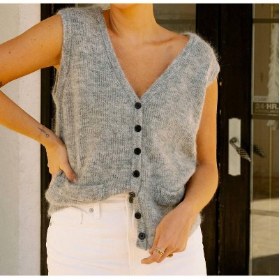 Women's Kiara Wool Knit Buttoned Vest - FRNCH