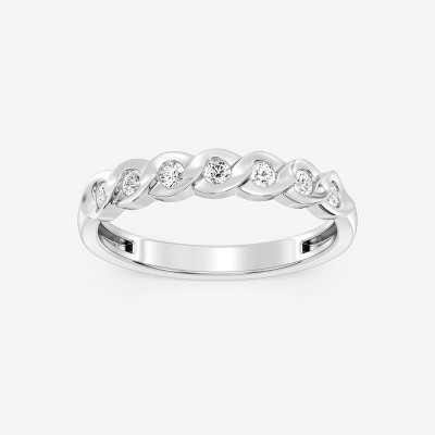 GILDED Lab Grown Diamond 1/4 ct. T.W. and Sterling Silver Braided Stackable Band Ring