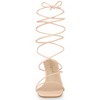 Allegra K Women's Open Square Toe Lace Up Strappy Block High Heel Sandals - 3 of 4