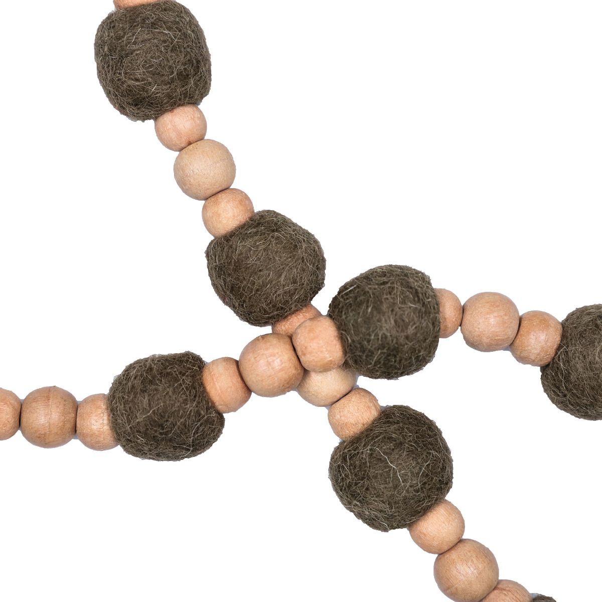 Vickerman 72" Wood and Felt Pom Pom Garland - thumbnail 5
